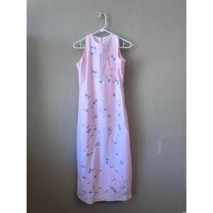 Vintage Plaza South pink floral embroidered halter dress size 4